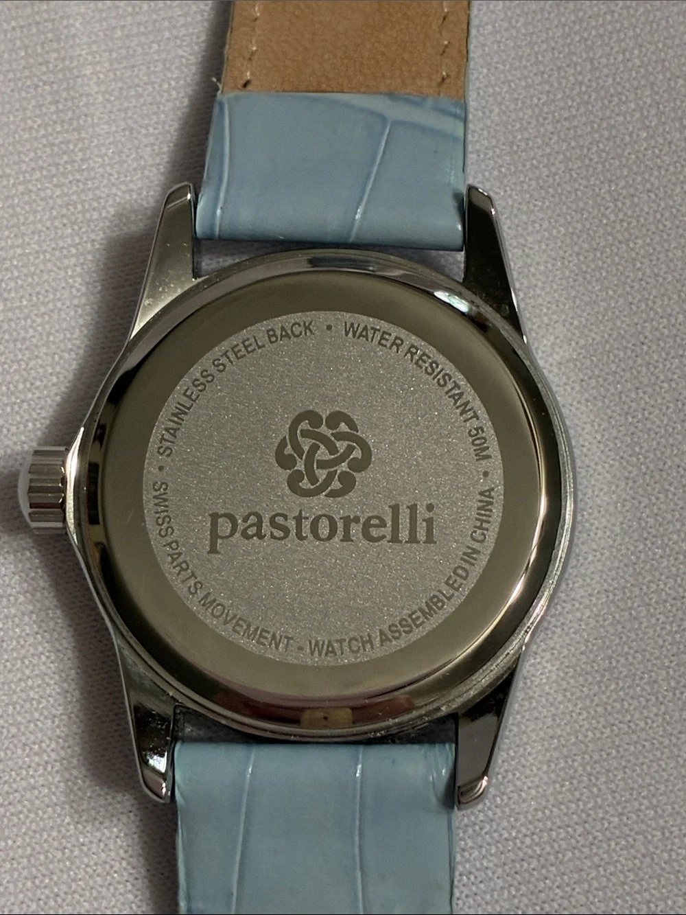 Pastorelli Light Blue Women's Leather Strap Watch